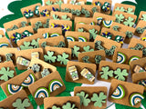🍀 St Patricks Day Wood Stud Earrings