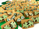 🍀 St Patricks Day Wood Stud Earrings