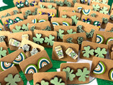 🍀 St Patricks Day Wood Stud Earrings