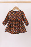 Premium brown plaid muslin bubble
