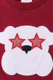 Premium Maroon Georgia bulldog applique top