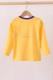 Premium Yellow LSU Go Team embroidery top