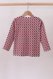 Checkered Georgia dog embroidery top