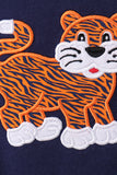 Premium Navy Auburn tiger applique bubble