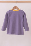 Premium Purple LSU stripe embroidery top