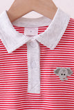 Premium Red Alabama stripe elephant embroidery button down shirt