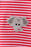Premium Red Alabama stripe elephant embroidery button down shirt