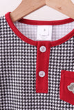 Premium Maroon Alabama elephant embroidery gingham pants set
