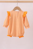 Premium Orange Tennessee puppy football embroidery gingham ruffle bubble