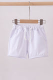 Premium White drawstring shorts