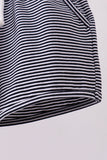 Premium Navy&white stripe drawstring shorts