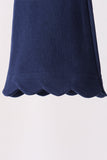 Navy scalloped bell pants