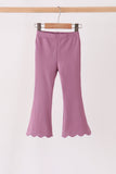 Dusty mauve scalloped bell pants