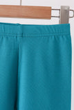 Teal scalloped leggings