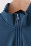 Navy scallped zipper active set