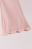 Pink scallped zipper active set