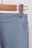 Dusty slate blue scallped zipper active set