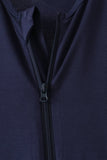 Navy zipper bamboo anti-slip romper