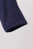 Navy zipper bamboo romper