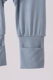 Blue zipper bamboo romper