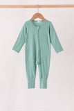 Sage zipper bamboo anti-slip romper