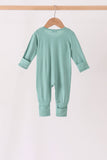 Sage zipper bamboo romper