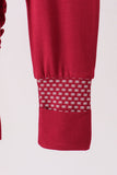 Burgundy ruffle zipper bamboo anti-slip romper – view 4