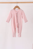 Pink ruffle zipper bamboo romper – wholesale for boutiques | Honeydew USA