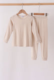Beige bamboo pajama set – wholesale for boutiques | Honeydew USA
