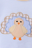 Blue turkey embroidery pants set