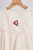White hand embroidery lace dress