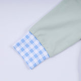Sage cow hand smocked bubble