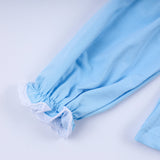 Blue nativity hand smocked bloomer set