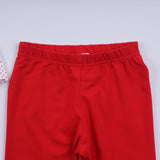 Red gingerbread hand smocked ruffle pants set