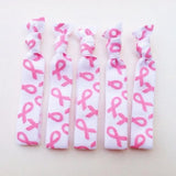 Breast Cancer Awareness Hair Ties 5 Hair Ties