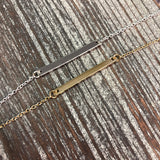 Horizontal Bar Necklaces in Silver and Gold