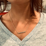 Horizontal Bar Necklaces in Silver and Gold