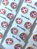 Strawberry 12mm Round Stud Earrings