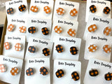 Plaid Pumpkin Fall Earrings