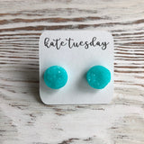 Summer Bright Raw Neon Stud Earrings