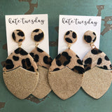 Cheetah Glitter Hang Earrings