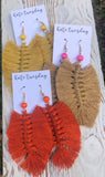 Fall Fringe Tan + Pink Hang Earrings