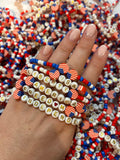 ❤️Red, White + Blue Patriotic Mix Stretchy Bracelets 