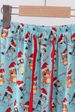 Blue christmas character print dad pajamas pants