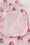 Pink santa print mom pajama pants