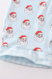 Blue santa print dad pajama pants