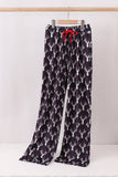 Navy deer print mom pajamas pants