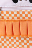 Orange Tennessee embroidery checkered ruffle backpack