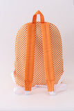 Orange Tennessee embroidery checkered ruffle backpack