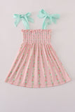Pink floral smocked mom&me dress